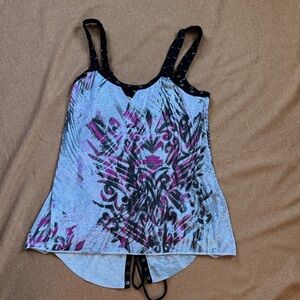 Harley Davidson Lace Up Tank Top w Grommets Size Small Sexy!
